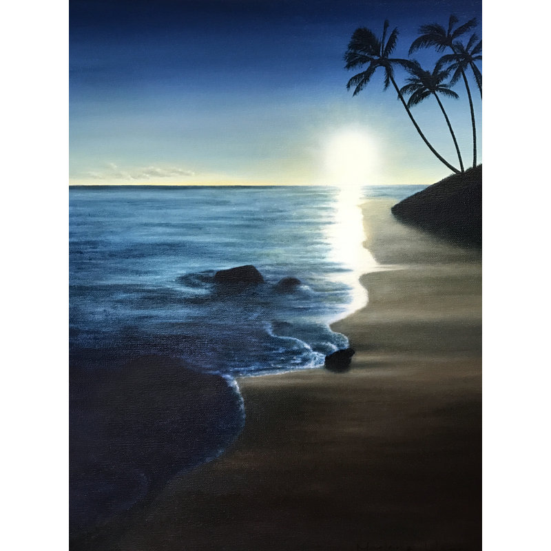 Coucher de soleil hawaïen par Marlene Llanes, H 21,25 po x l 17,25 po x P 0,875 po
