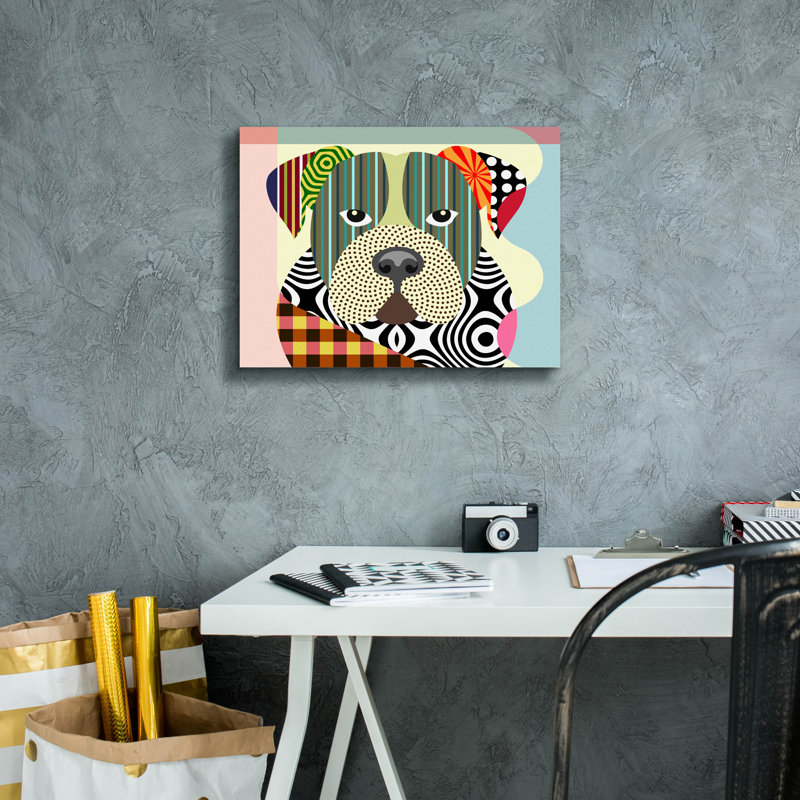 «American Bulldog» par Lanre Adefioyue, H 12 po x l 16 po x P 0,75 po