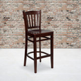 Prompton Vertical Slat Back Wooden Restaurant Barstool - Hospitality Seating