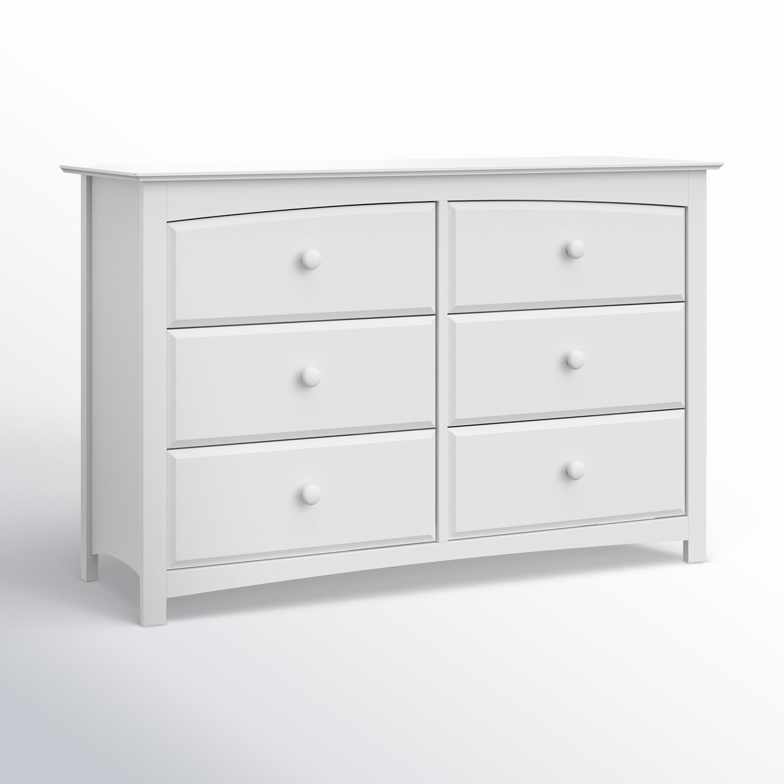 Kenton 6 Drawer Double Dresser, White