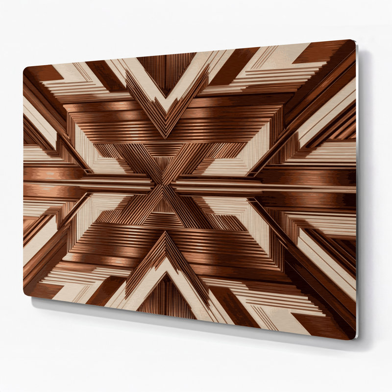 Op Art 79 Brown Metal Wall Art, 11" H x 14" W