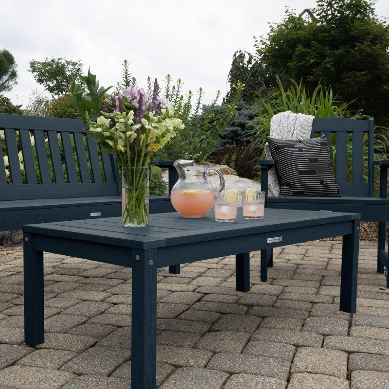 Arbnora Rectangular Outdoor Coffee Table , 48'' in. W 24'' in. D, Federal Blue