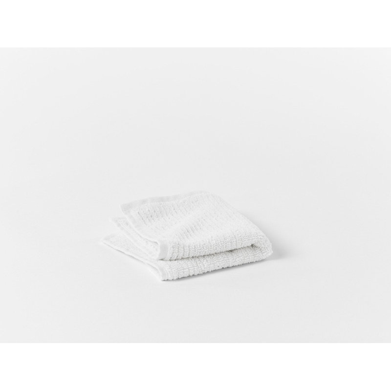 Temescal 100% Cotton Plush Ribbed Washcloth, Alpine White