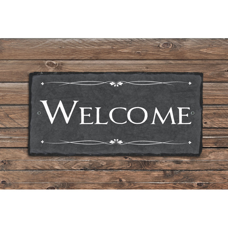 Décoration murale Ireen Welcome, Montage à 2 trous, H 8 po x l 18 po