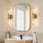 Gold Wall Sconces Set of Two, 17.5 inch Brushed Gold Vanity Light with Stripped Glass Shade-65829468-65829465