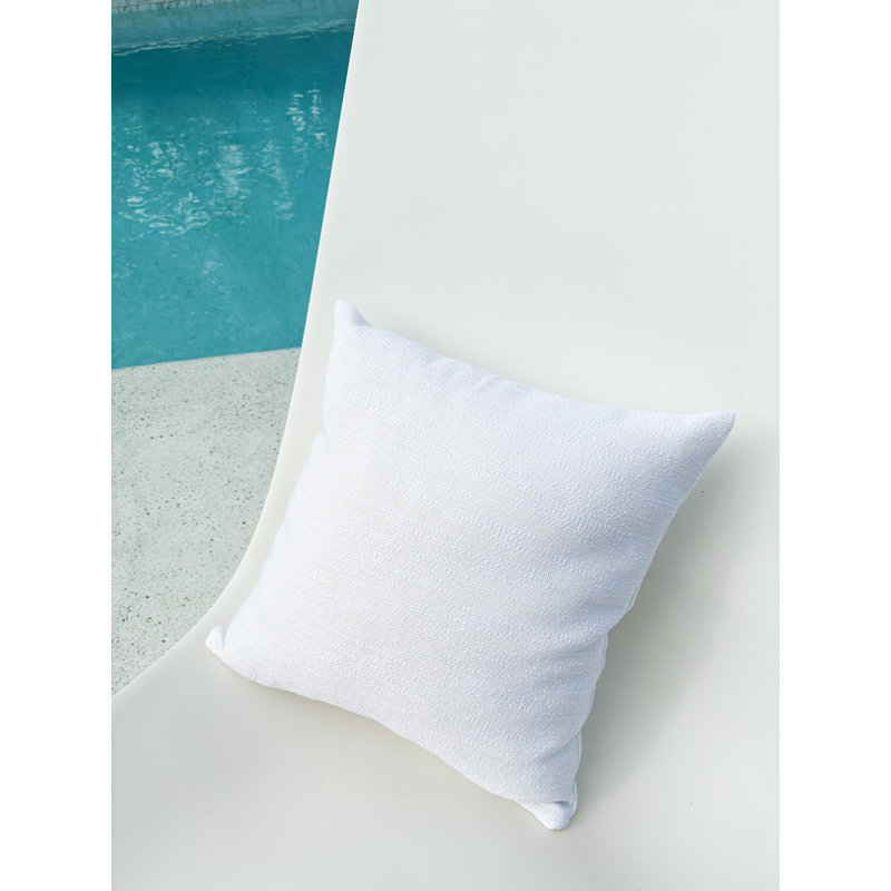Indoor/Outdoor Pillow Cover & Insert, White, 16"H x 16"W