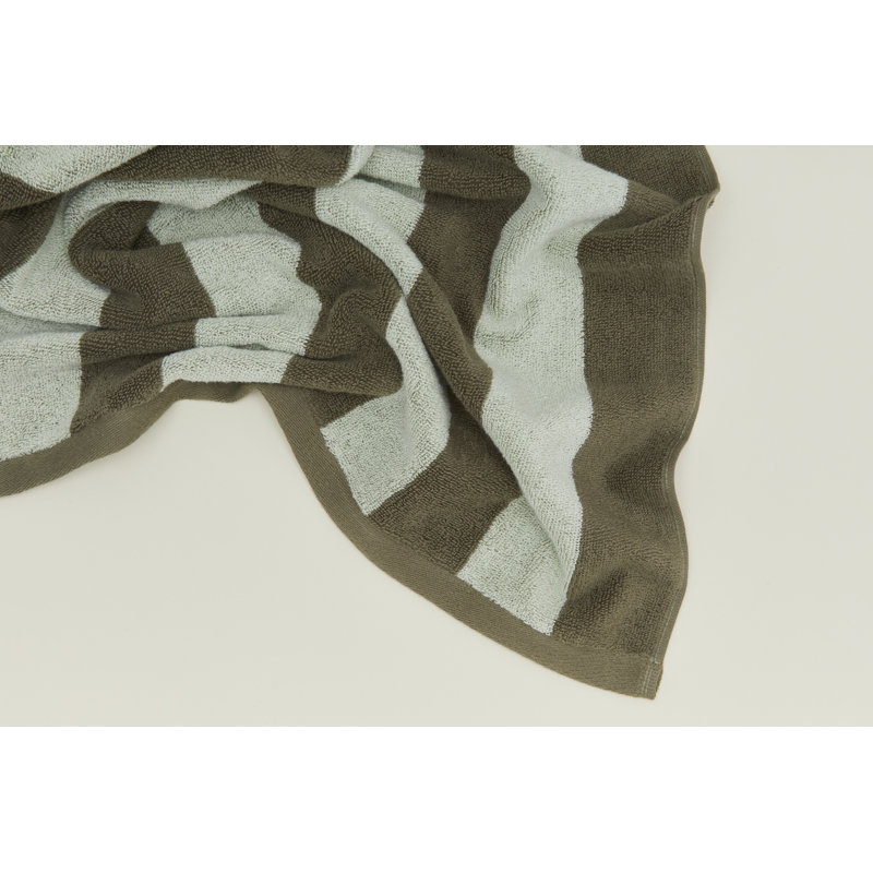 Simple Striped Terry Bath Mat, Ivory/Flax