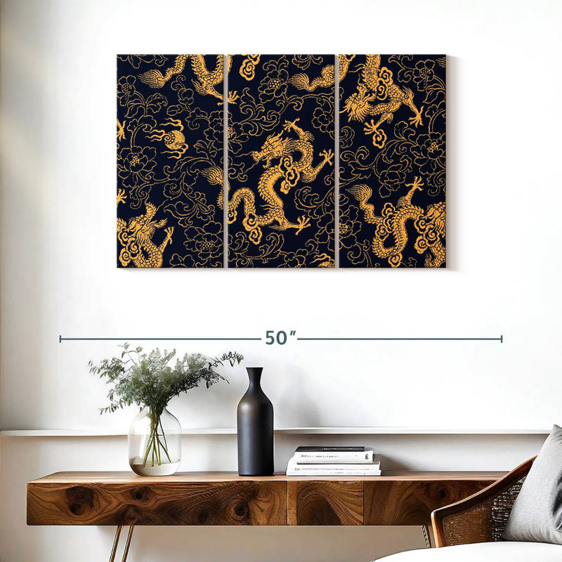 Motif oriental de dragons Kerner, H 24 po x l 38 po