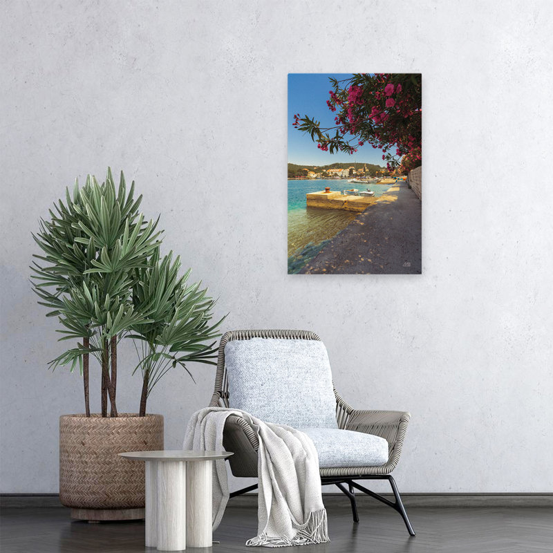 Beauté de la mer, bateau bleu turquoise, H 24 po x l 16 po
