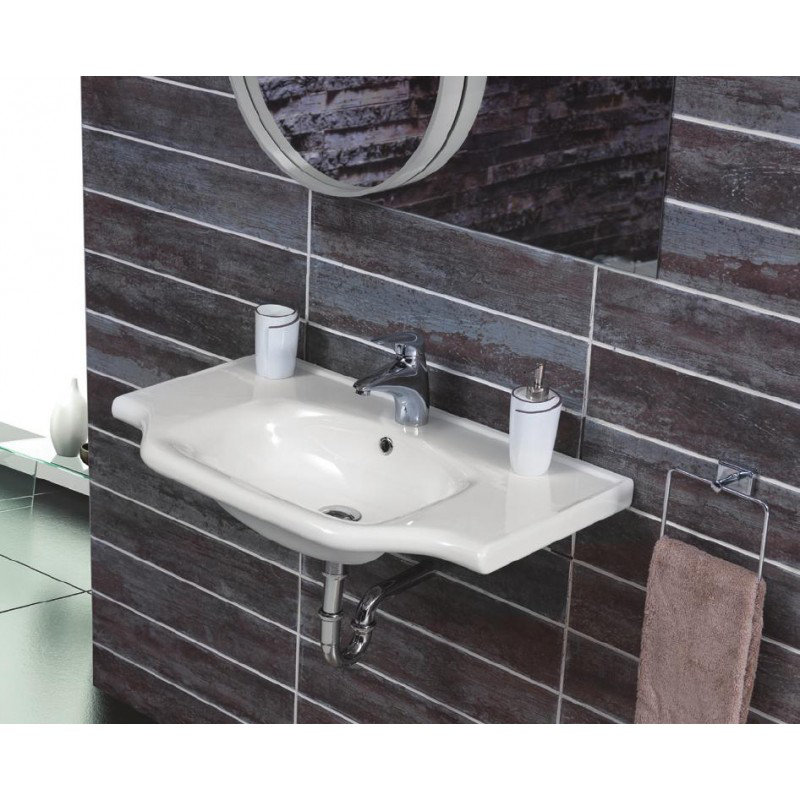 CeraStyle by Nameeks Yeni Klasik 18.8 " Ceramic Rectangular Bathroom Sink and Overflow Hole