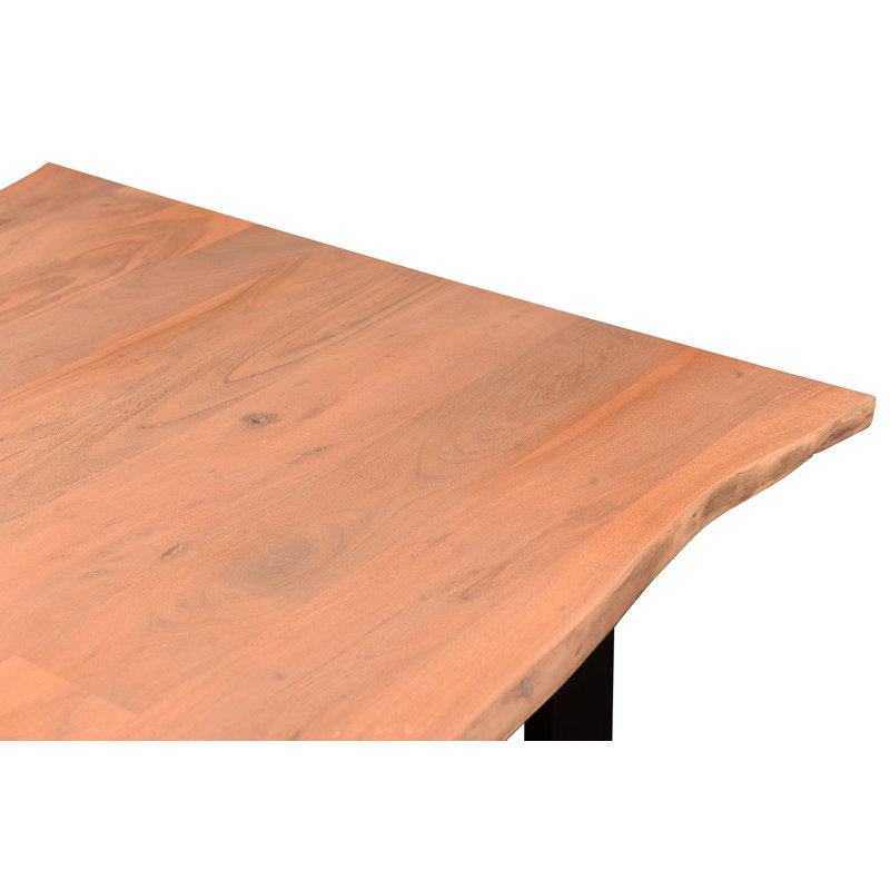 Phuket Acacia Solid Wood Top Metal Base Dining Table, 76cm H x 200cm L x 100cm W