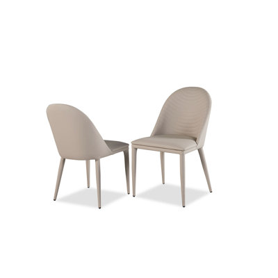 Chaise de salle à manger 2 pièces en similicuir brun