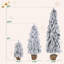 Ensemble de 3 arbres de Noël artificiels 3 pi / 4,5 pi / 6 pi avec 235 lumières à DEL blanc chaud et multicolores pré-éclairées, 11 modes, base de pot rustique en toile de jute pour décoration de maison de vacances