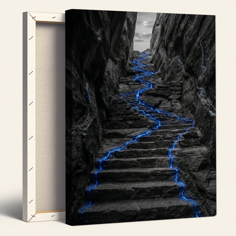 "Blue Light", reproduction d'art sur toile, ensemble de 1, 24"H x 18"W, Wrapped Canvas