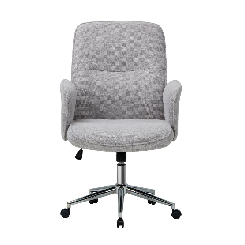 Chaise de bureau surdimensionnée rembourrée en lin, Beige