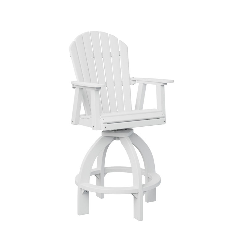 Comfo Back Outdoor Bar Stool, White/Kiwi Green, 29.5"