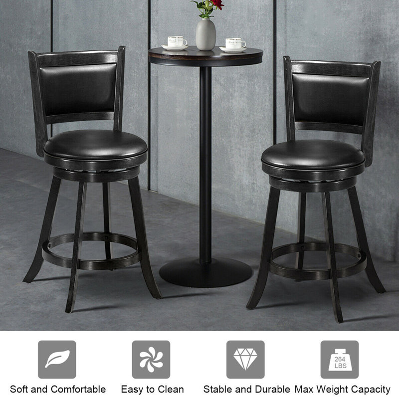 Aghaboy Swivel Upholstered Counter Stool