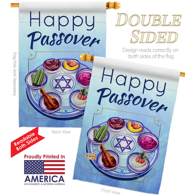 Double Sided 40'' H x 28'' W Polyester Passover House Flag