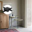 Ensemble de 2 tables d'appoint en verre et fer noir et doré-779599677