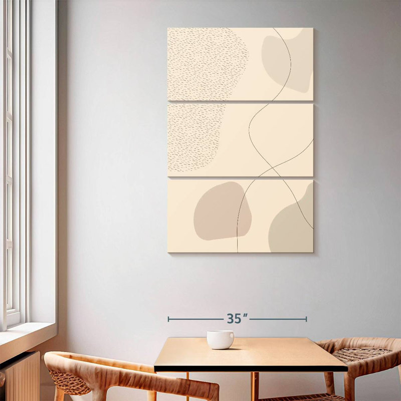 Avery Mid-Century brun abstrait III, H 65 po x l 42 po