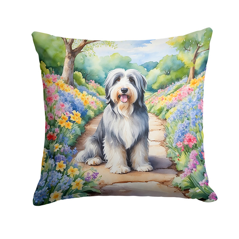 Coussin décoratif intérieur / extérieur Spring Path, H 18 po x l 18 po, Colley barbu