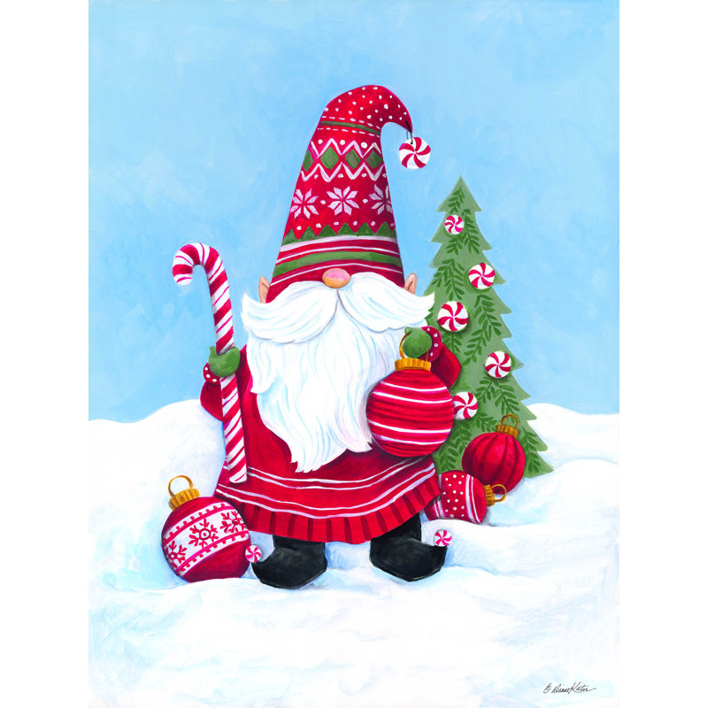 Galang Gnome Santa - impression, H 18 po x l 12 po