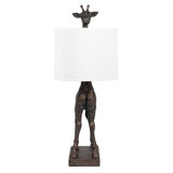 Lia Resin Giraffe Table Lamp with Linen Shade