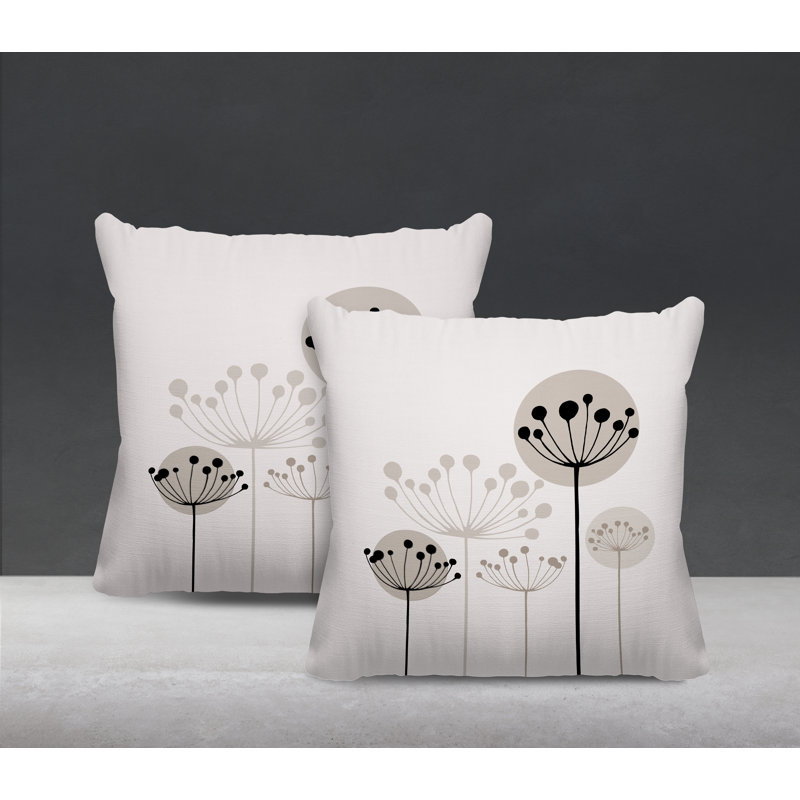 Housse et insert de coussin décoratif intérieur / extérieur en mélange de polyester, Beige, L 19 po x H 19 po