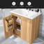Meuble-lavabo 30 po avec lavabo, meuble multifonctionnel avec portes et tiroir, panneau de fibres à densité moyenne, naturel