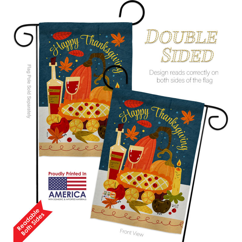 Double Sided 18.5'' H x 13'' W Polyester Thanksgiving Garden Flag