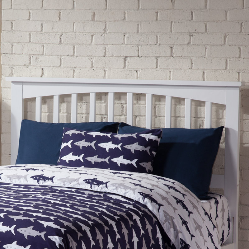 Mission Low Profile Solid Wood Platform Bed with Matching Footboard, Full, White