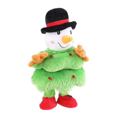 Peluche bonhomme de neige interactif 13 po avec chant, répétition de la voix et lumières colorées à DEL, jouet de Noël à piles pour enfants