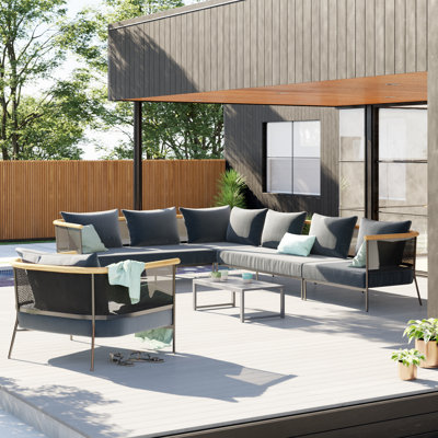 Canapé modulaire de patio avec coussins
