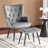 Tufted Wingback Chair and Ottoman-390166506
