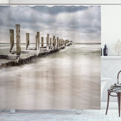 Shower Curtain with Hooks Included