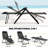 Petulah Outdoor Folding Lounge Chair Recliner, Extra Wide Reclining Chair with Adjustable Backrest-476170917