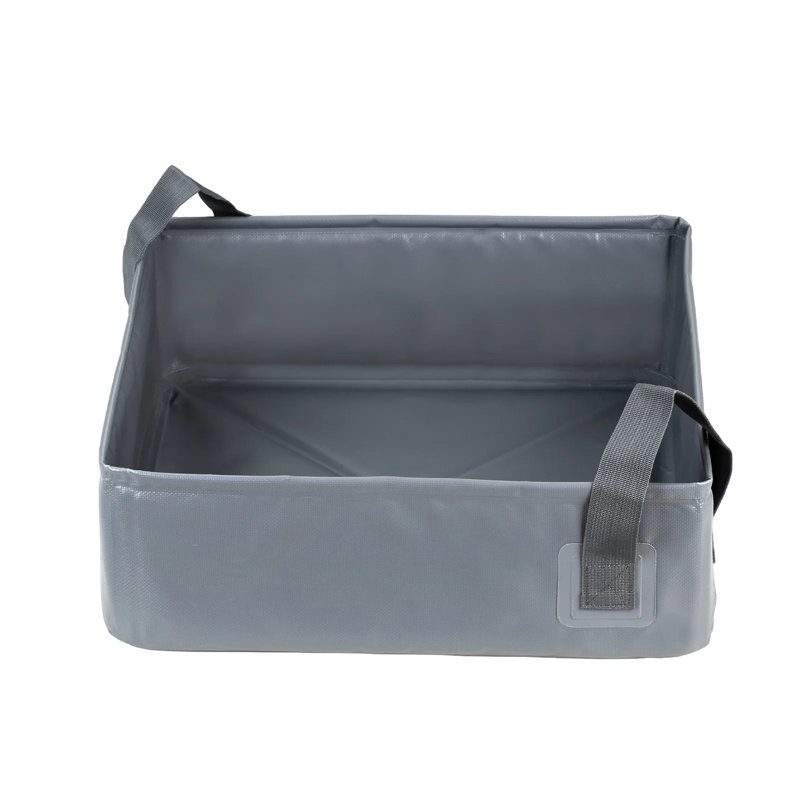 17.7'' Portable Foldable Cat Litter Box, Simple Gray
