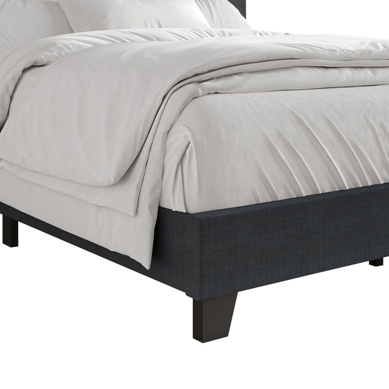 Lit tapissier standard non fini Sherlyne, Double, Gris anthracite
