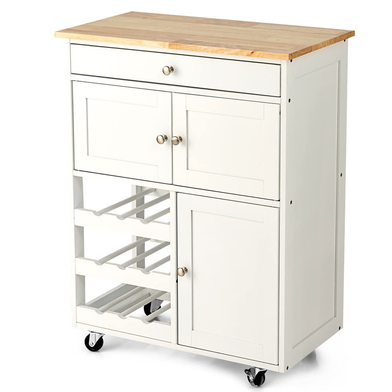 Alysianna Wood Kitchen Island, White