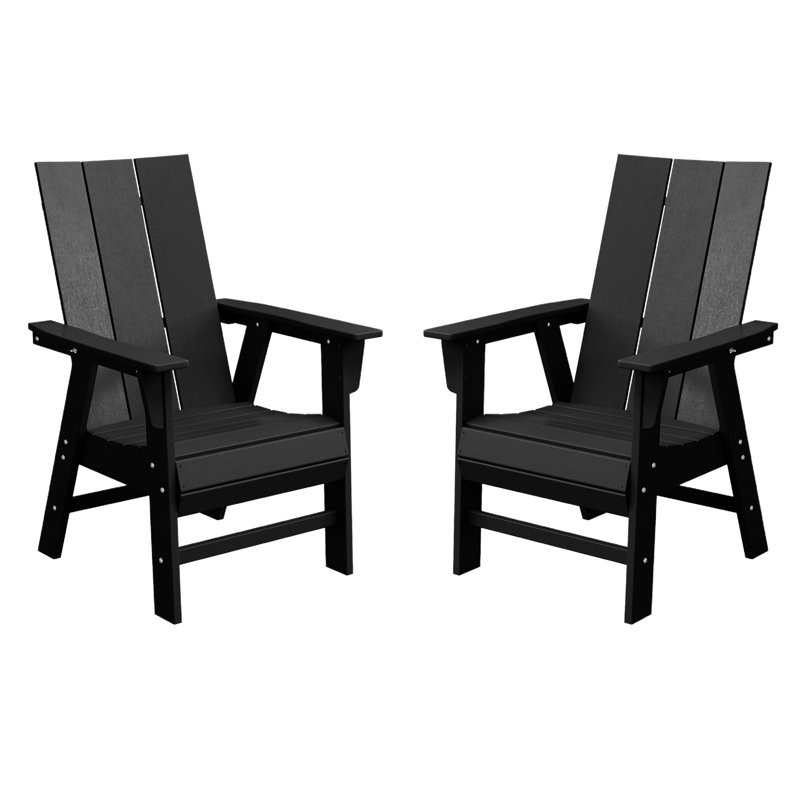 Ensemble de 2 chaises Adirondack Modern Curveback, Black