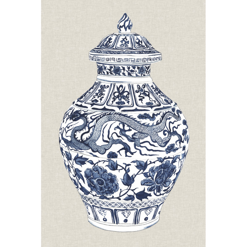 Antique Chinese Vase III by Melissa Wang - Wrapped Canvas Painting, 46cm H x 30cm W x 3.8cm D