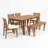 Ensemble repas pour 6 personnes en bois d'acacia avec banc et chaises tissées à la main Jive Patio