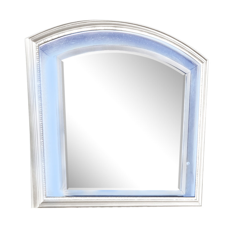 Mirror with Drawers, White