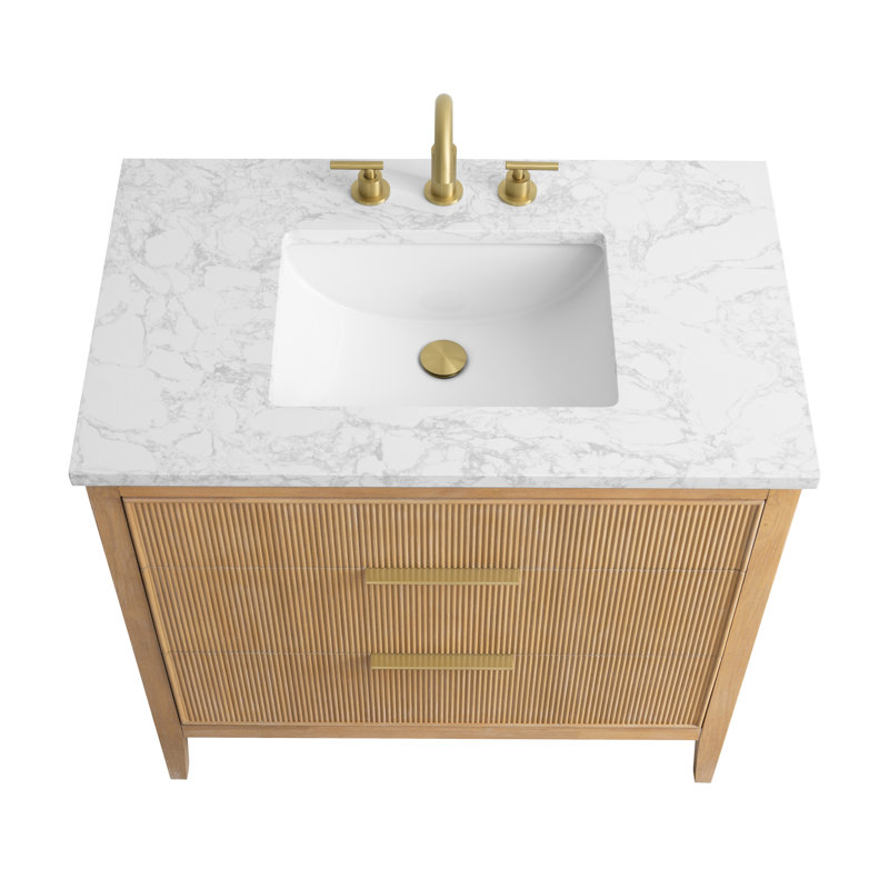 Emma 36" W Single Vanity, Classic Oak