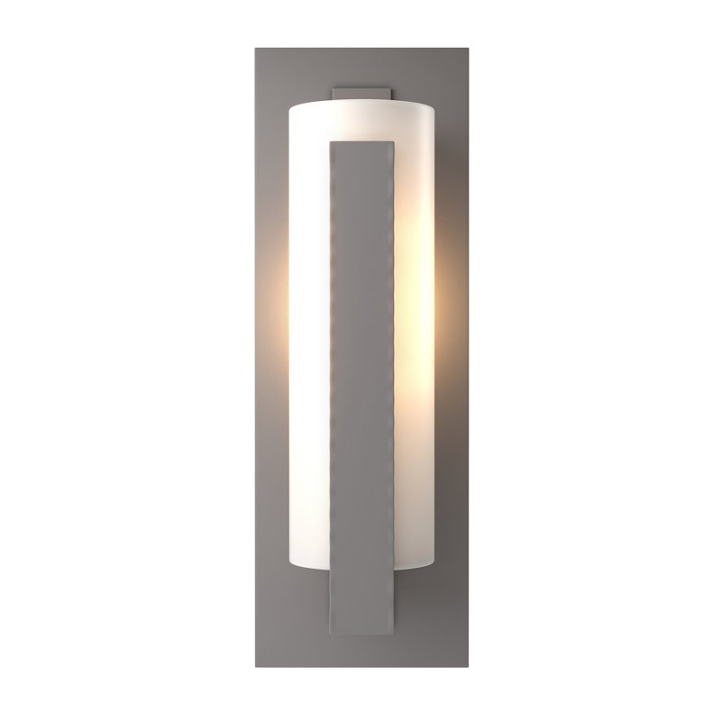 Coastal Oil Rubbed Bronze Outdoor Flush Mount, Coastal Burnished Steel, 23.5" H x 7.8" W x 6.8" D, Opal
