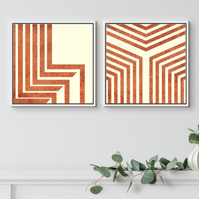 «Geometric Line», reproduction encadrée sur toile 2 pièces