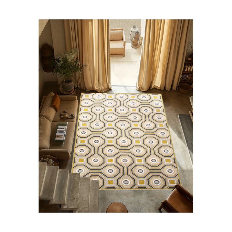 Tapis décoratif abstrait géométrique Creative, Tapis de couloir 2 pi 6 po x 9 pi 10 po