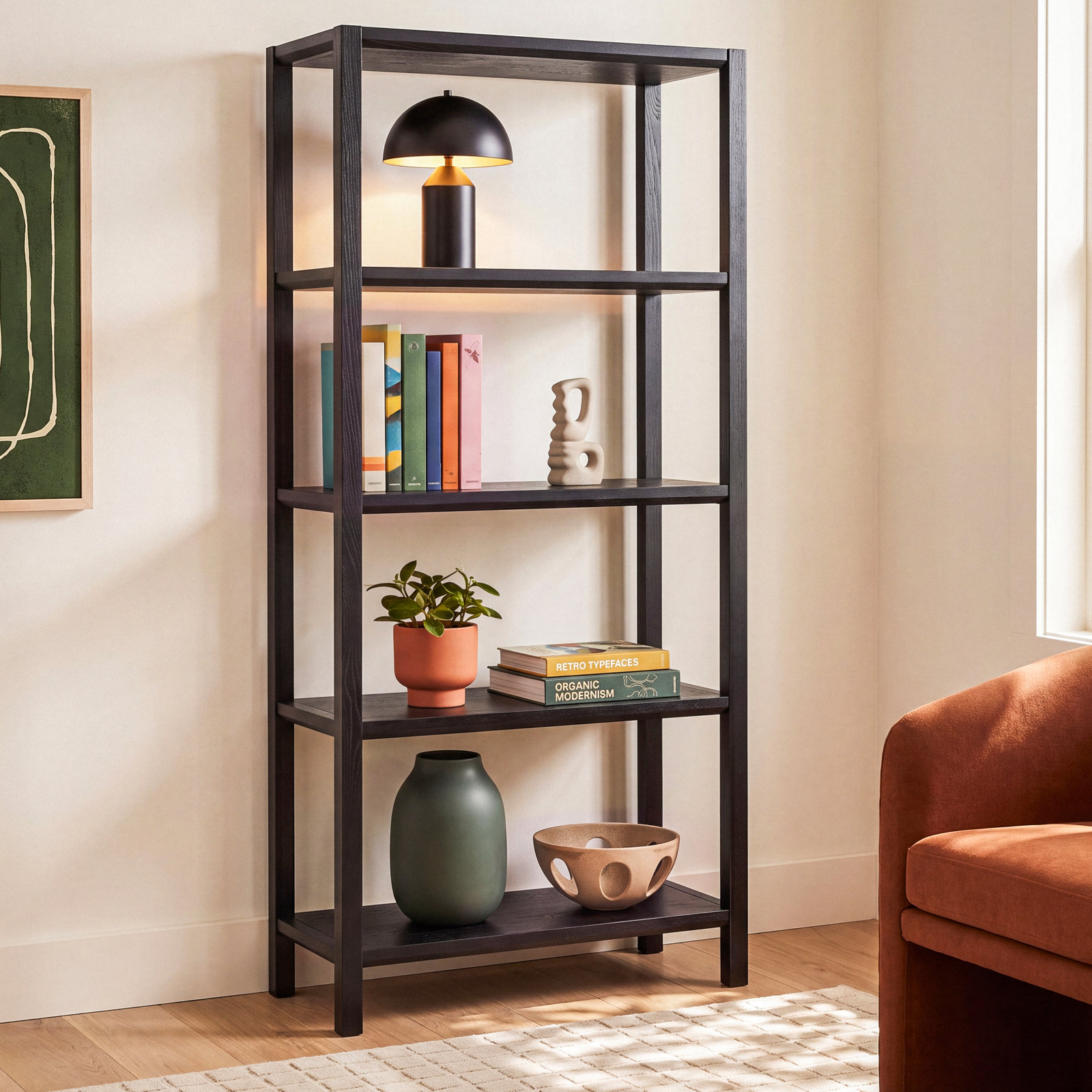 Voss 35" Bookcase, Black