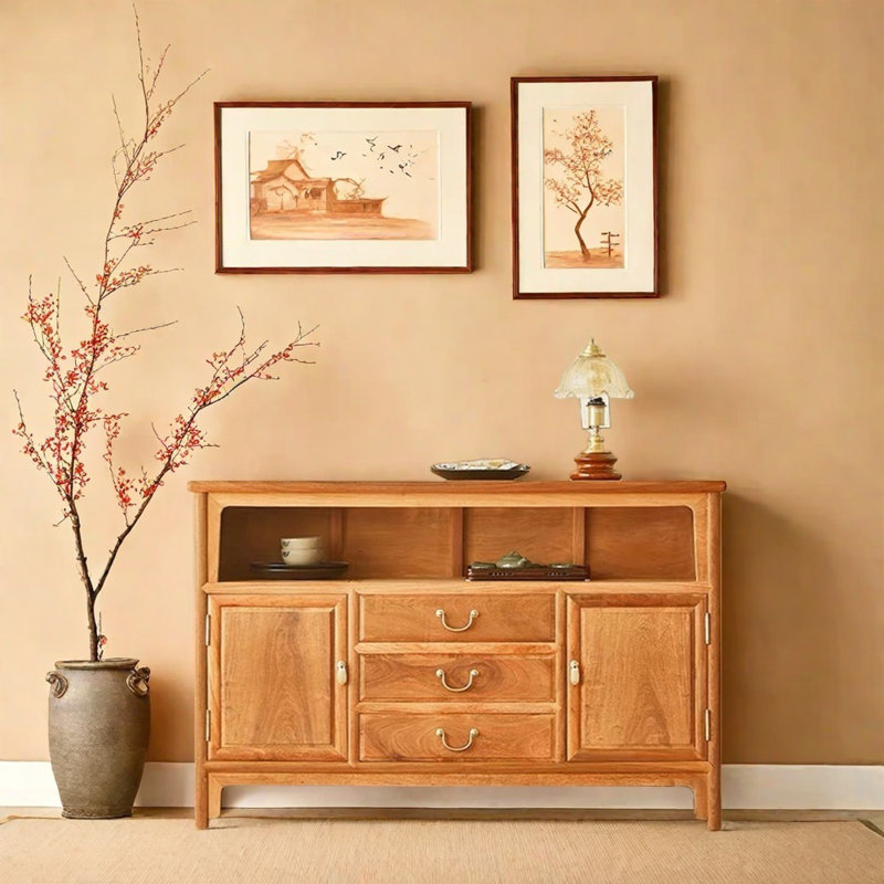 Solid Elm Wood Console Table