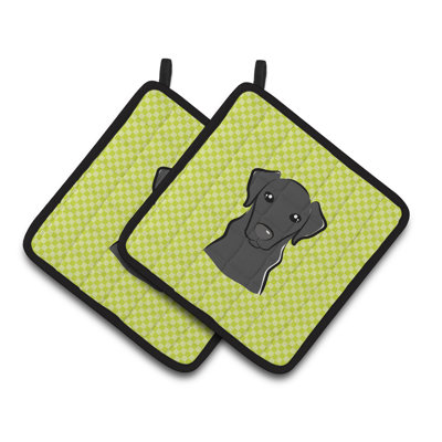 Cuisinier poignée en labrador caroline trésors Checkerboard